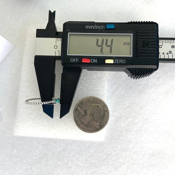 Sterling Silver 925 Minimalist Prong Set Turquoise Twisted Rope Band Ring Sz 8 - Picture 14 of 16